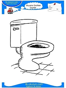 Çocuklar İçin Klozet-Tuvalet Boyama Sayfaları 